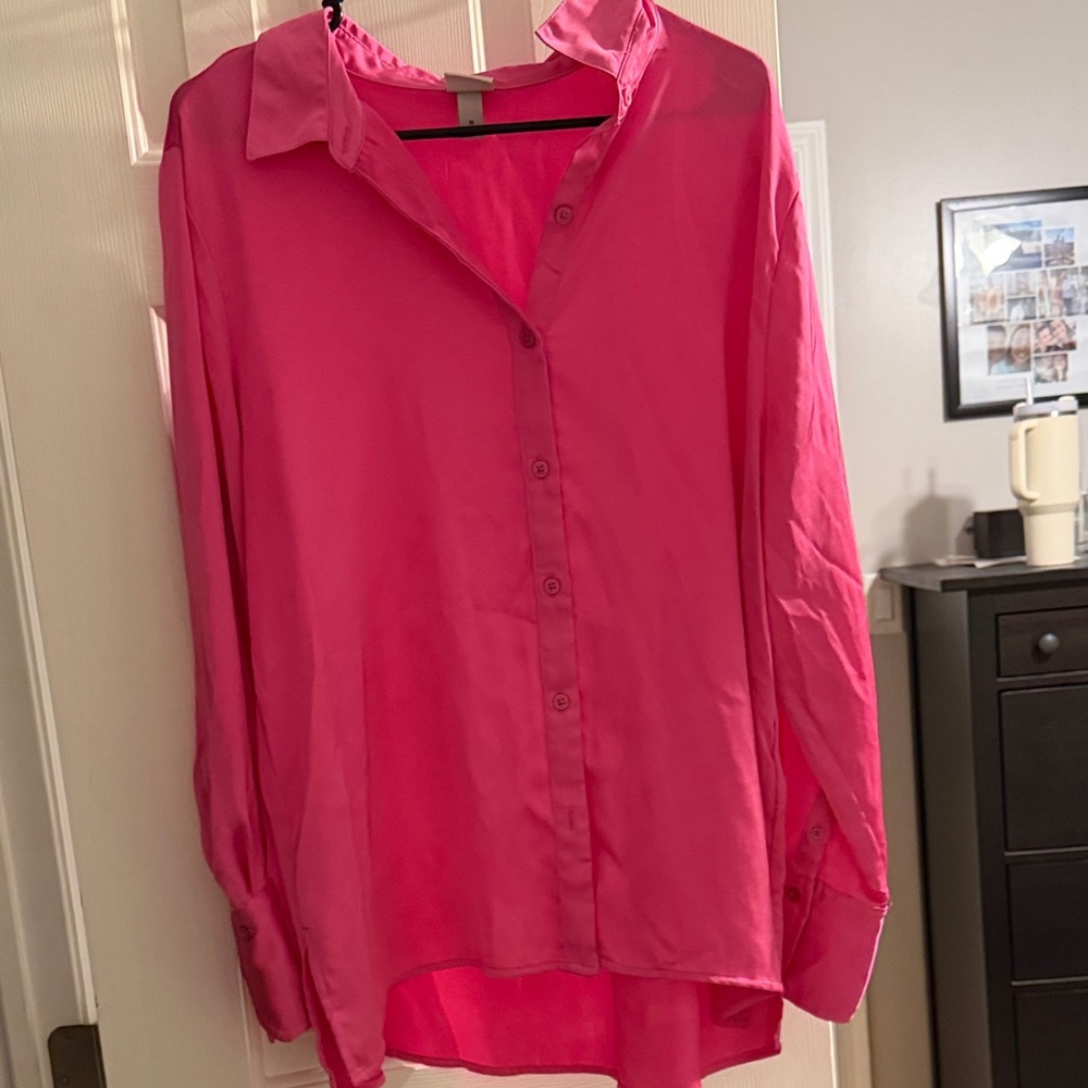 a new day Women's Pink Button Down Shirt